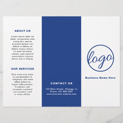 Professional Logo Simple Blue Trifold Brochure