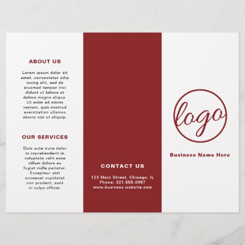 Professional Logo Simple Burgundy Trifold Brochure