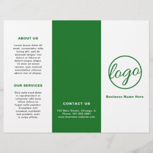 Professional Logo Simple Green Trifold Brochure