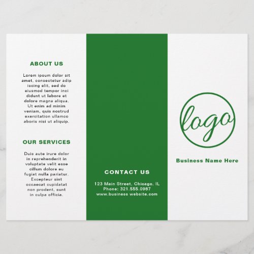 Professional Logo Simple Green Trifold Brochure