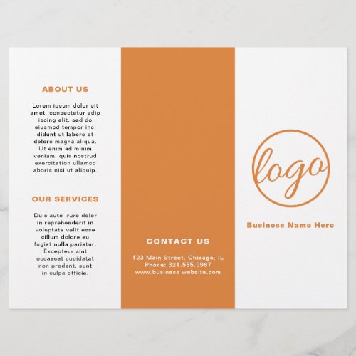 Professional Logo Simple Orange Trifold Brochure