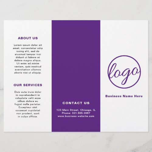 Professional Logo Simple Purple Trifold Brochure
