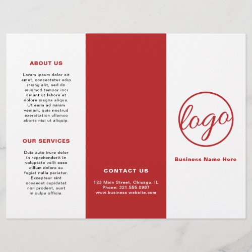 Professional Logo Simple Red Trifold Brochure