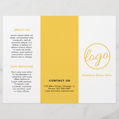 Professional Logo Simple Yellow Trifold Brochure