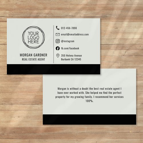 Professional Logo Social Media Icons Real Estate Business Card