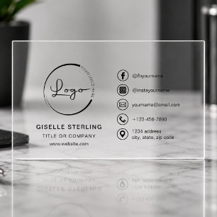 Professional Logo Transparent Clear Business Cards