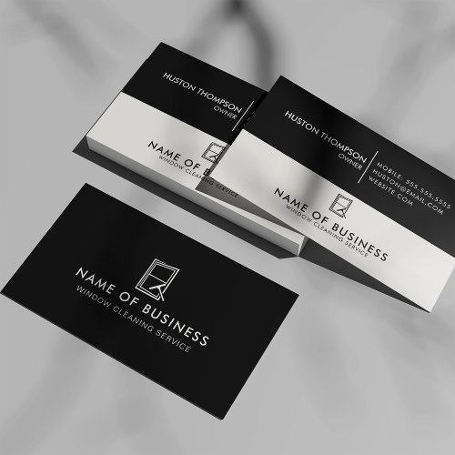 Professional Logo Window Cleaning Service Business Card