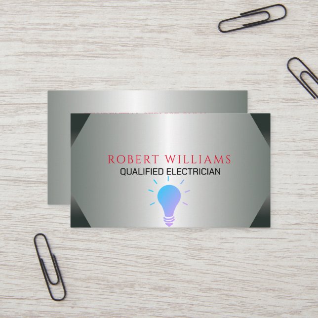 Professional Looking Electrician Business Card (Front/Back In Situ)