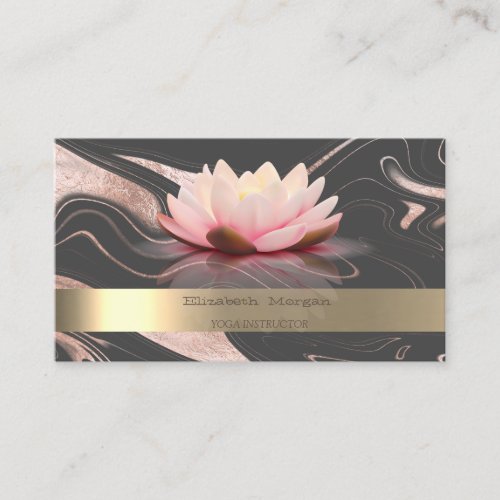 Professional Lotus Gold Stripe Yoga Instructor Business Card