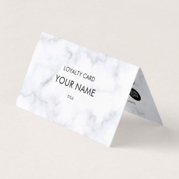 Professional Loyalty Elegant White Marble Pattern Business Card by RicardoArtes at Zazzle