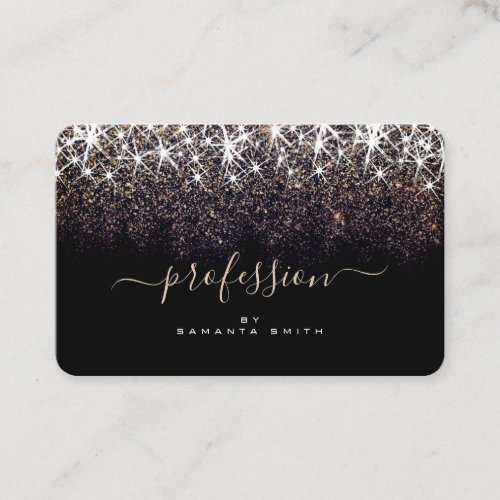 Professional Luminous Dark Gold Glitter Elegant Business Card