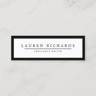Professional Luxe Black and White Mini Business Card