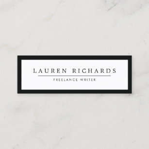 Professional Luxe Black and White Mini Mini Business Card