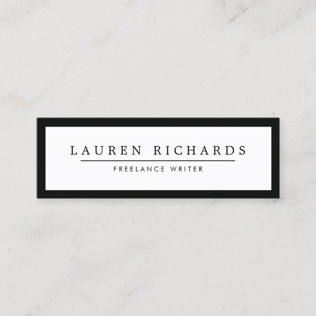 Professional Luxe Black and White Mini Mini Business Card (Front)