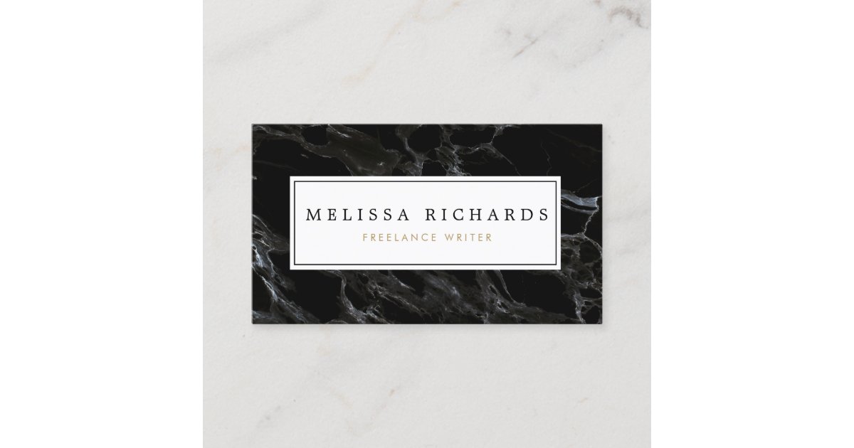 Professional Luxe Black Marble Business Card Zazzle