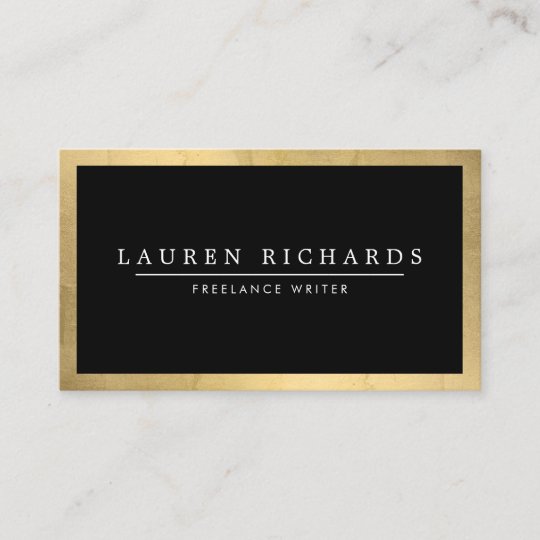 Professional Luxe Faux Gold And Black Business Card