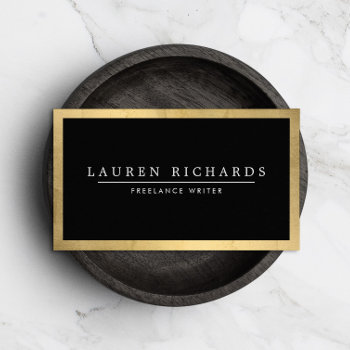 Professional Luxe Faux Gold And Black Business Card by 1201am at Zazzle
