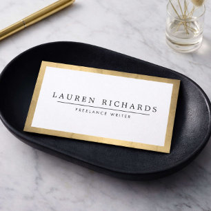 Professional Luxe Faux Gold and White Business Card