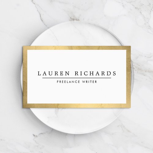 Professional Luxe Faux Gold and White Business Card