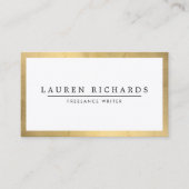 Professional Luxe Faux Gold and White Business Card (Front)