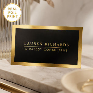 Professional Luxe Gold Foil and Black Business Cards