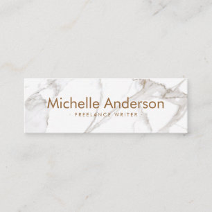 Professional Luxe Minimalist White Marble Mini Business Card