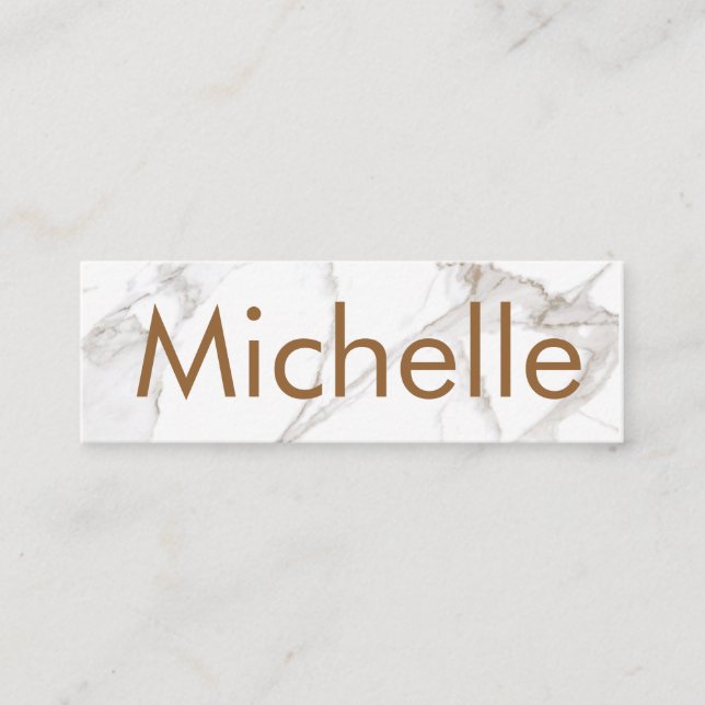 Professional Luxe Minimalist White Marble  Mini Business Card (Front)