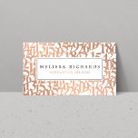 Professional Luxe Rose Gold Numbers Accountant Business Card