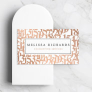 Professional Luxe Rose Gold Numbers Accountant Business Card at Zazzle