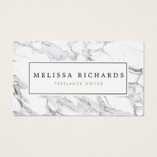 Professional Luxe White Marble Business Card