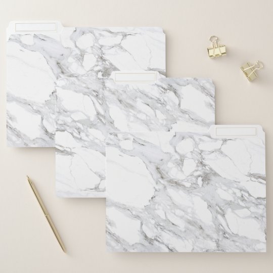 Professional Luxe White Marble File Folder