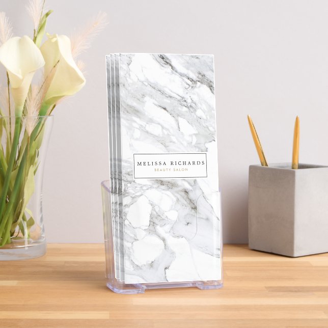 Professional Luxe White Marble Tri-Fold Brochure (Insitu)