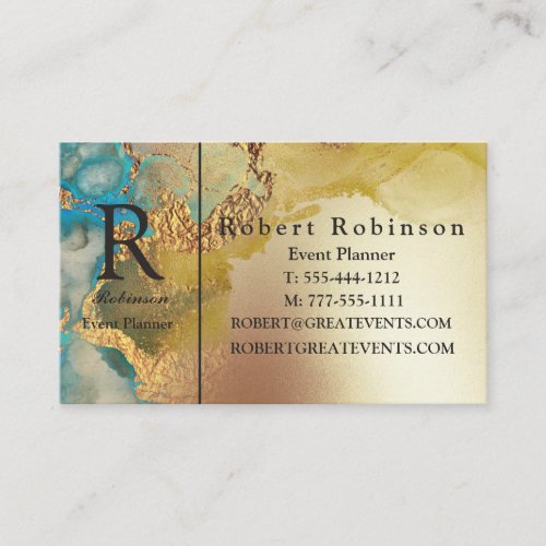 Professional Luxury Custom Blue Gold Business Card