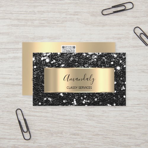 Professional Luxury Gold Glitter Back Frame Busine Business Card