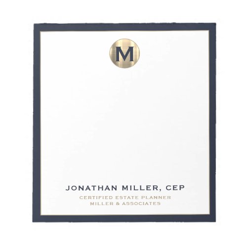 Professional Luxury Gold Initial Logo Notepad