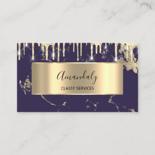 Professional Luxury Gold Royal Marble Blue Navy Business Card