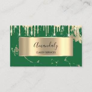 Professional Luxury Gold Royal Marble Green Business Card