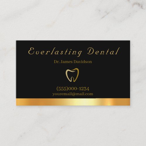 Professional Luxury Gold Tooth Dentist Business Card