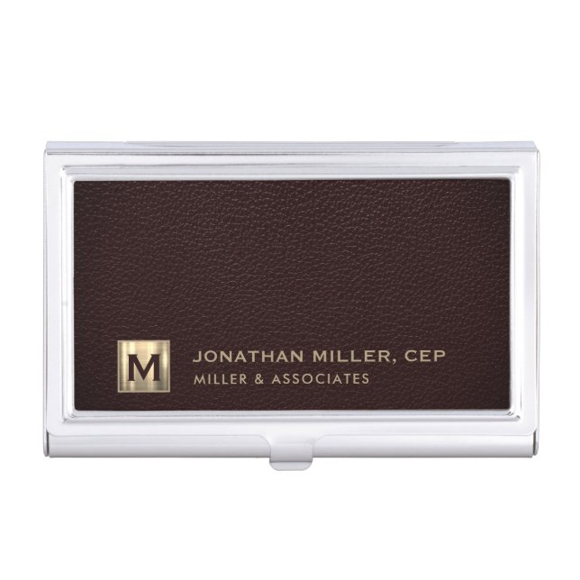 Professional Luxury Initial Logo Business Card Case (Front)