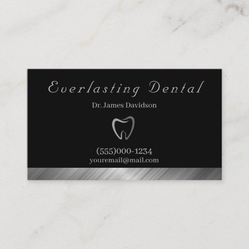 Professional Luxury Silver Tooth Dentist Business Card