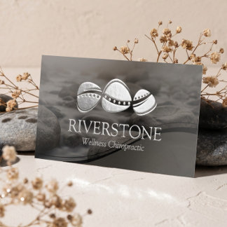 Professional Luxury Stone River Chiropractic Photo Foil Business Cards