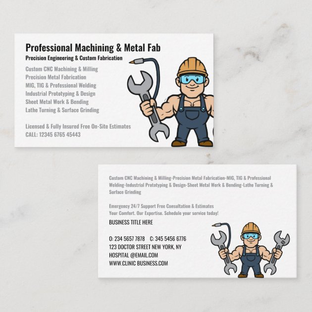 Professional Machining & Metal Fabrication Service Business Card