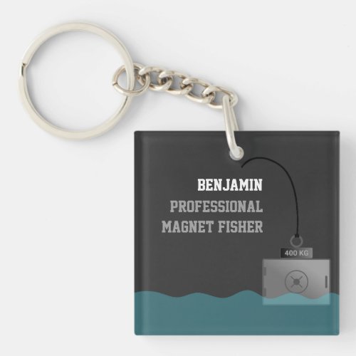 Professional Magnet Fisher with Name Keychain