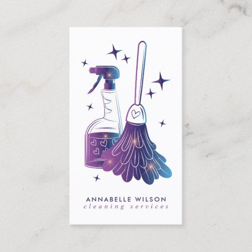 Professional Maid  House Cleaning Business Card