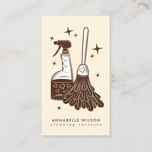 Professional Maid  House Cleaning Business Card