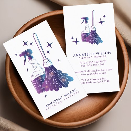 Professional Maid  House Cleaning Business Card