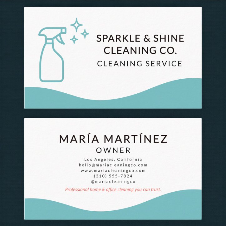 Professional Maid House Cleaning Service Business Card