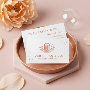 Professional Maid House Cleaning Service Logo Business Card