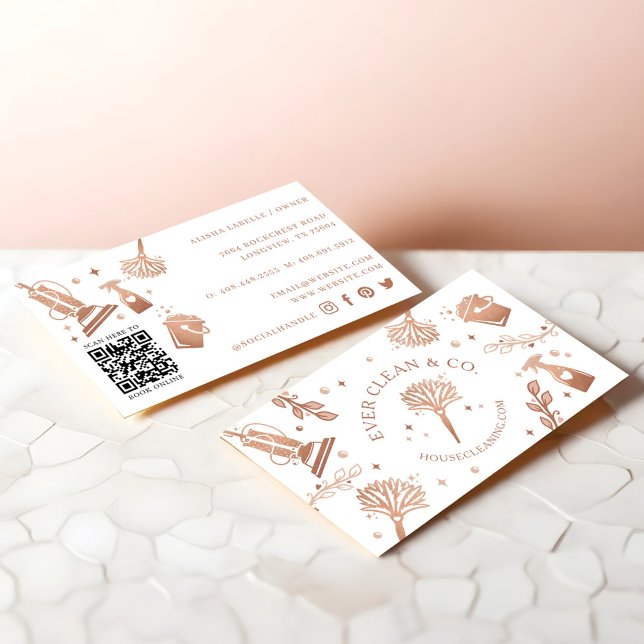 Professional Maid & House Cleaning Tools/Supplies Business Card (Professional Maid & House Cleaning Tools/Supplies Business Card)