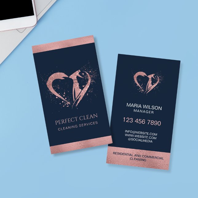 Professional Maid Housekeeping Cleaning Services Business Card (Creator Uploaded)